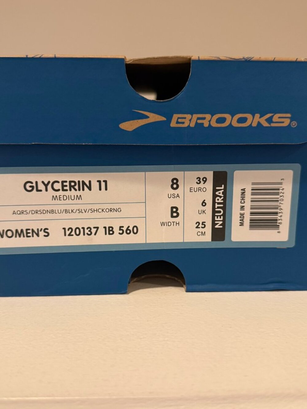 Brooks Glycerin 11 Running Shoes NWT Women 8 Blue White Silver - Picture 7 of 7